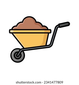 wheelbarrow icon vector design template in white background