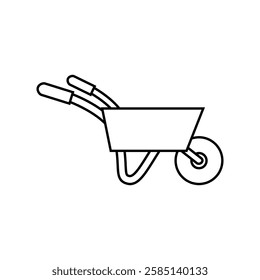 Wheelbarrow icon vector. garden tool illustration sign. Agriculture cart symbol. 