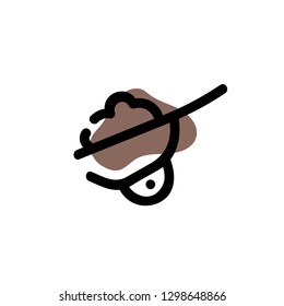 Wheelbarrow icon. Vector hand drawn illustration. Line symbol