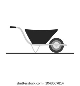 Wheelbarrow, icon. Vector illustration