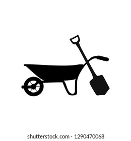 Wheelbarrow icon. Vector Illustration