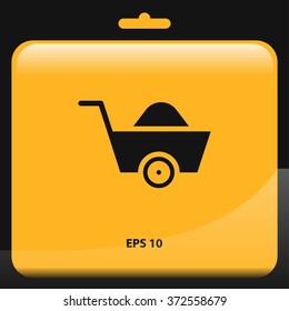 wheelbarrow icon. vector illustration