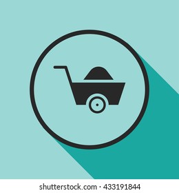 wheelbarrow icon. wheelbarrow vector illustration 