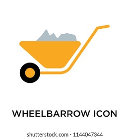 Wheelbarrow icon vector isolated on white background for your web and mobile app design, Wheelbarrow logo concept