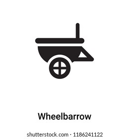 Wheelbarrow icon vector isolated on white background, logo concept of Wheelbarrow sign on transparent background, filled black symbol