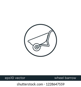 wheelbarrow icon vector logo template