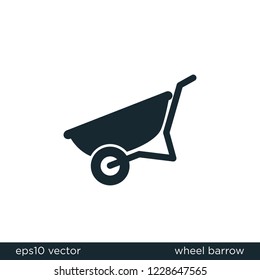 wheelbarrow icon vector logo template
