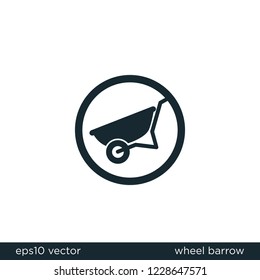 wheelbarrow icon vector logo template