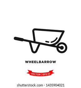 wheelbarrow icon vector logo template 