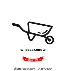 wheelbarrow icon vector logo template 