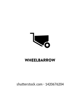 wheelbarrow icon vector. wheelbarrow sign on white background. wheelbarrow icon for web and app