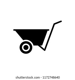 Wheelbarrow icon, vector sign, style pictogram isolated on white. Symbol, logo illustration.