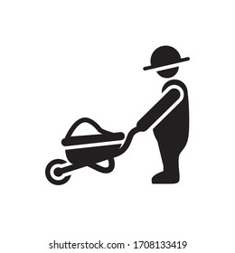 wheelbarrow icon vector symbol template