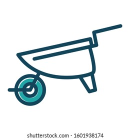 Wheelbarrow icon vector in trendy style