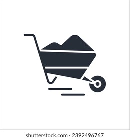 wheelbarrow icon. vector.Editable stroke.linear style sign for use web design,logo.Symbol illustration.