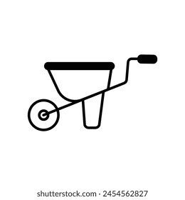 wheelbarrow icon with white background vector stock illustration