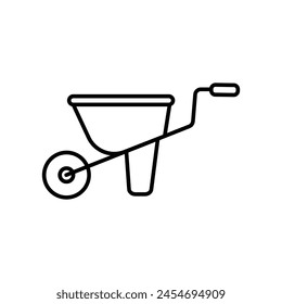 icono de carretilla con fondo blanco Vector ilustración de stock