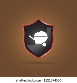 Wheelbarrow icon. work sign