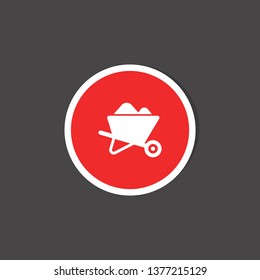 Wheelbarrow icon. work sign
