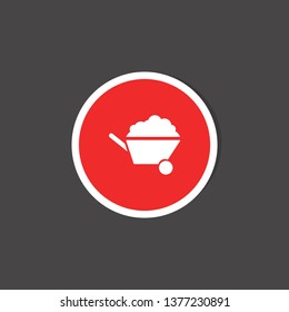 Wheelbarrow icon. work sign