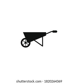 Wheelbarrow icon for your website, logo, app, UI, product print. Wheelbarrow icon concept flat Silhouette vector illustration icon