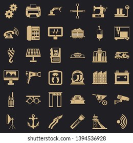 Wheelbarrow icons set. Simple style of 36 wheelbarrow vector icons for web for any design