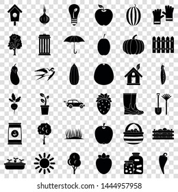 Wheelbarrow icons set. Simple style of 36 wheelbarrow vector icons for web for any design
