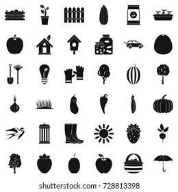 Wheelbarrow icons set. Simple style of 36 wheelbarrow vector icons for web isolated on white background