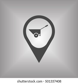 Wheelbarrow icon,vector. Flat design.