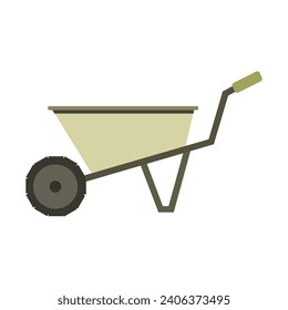 Wheelbarrow illustrated on white background