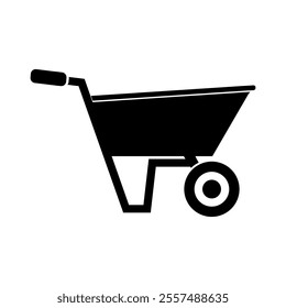 Wheelbarrow illustrated on white background