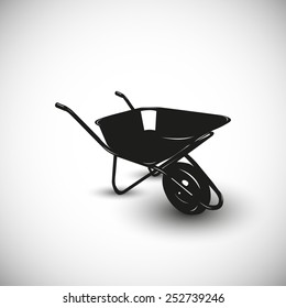 Wheelbarrow illustration - 3d view design.