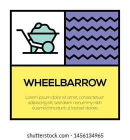WHEELBARROW AND ILLUSTRATION ICON CONCEPT