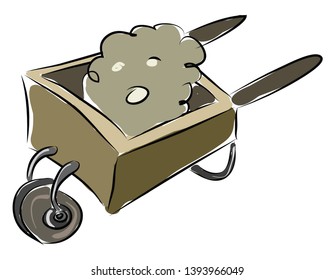 Vector de ilustración de carretilla sobre fondo blanco 