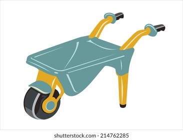  wheelbarrow isolated on a white background.