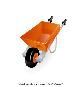 Wheelbarrow isolated on a white background.