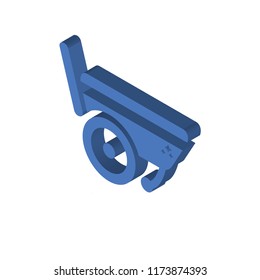 Wheelbarrow isometric left top view 3D icon