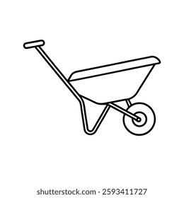 wheelbarrow line art vector on white background