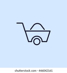 wheelbarrow line icon