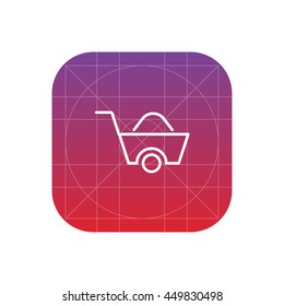 wheelbarrow line icon