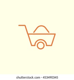 wheelbarrow line icon