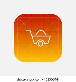 wheelbarrow line icon