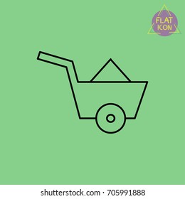wheelbarrow line icon