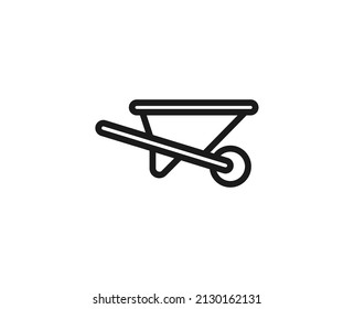 Wheelbarrow Line Icon High Quality Outline Stock Vector (Royalty Free ...