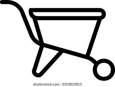 wheelbarrow line icon illustration vector