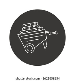 wheelbarrow line icon vector design illustration