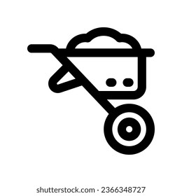 wheelbarrow line icon. vector icon for your website, mobile, presentation, and logo design.