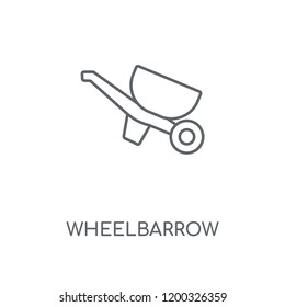Wheelbarrow linear icon. Wheelbarrow concept stroke symbol design. Thin graphic elements vector illustration, outline pattern on a white background, eps 10.
