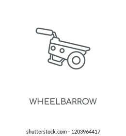 Wheelbarrow linear icon. Wheelbarrow concept stroke symbol design. Thin graphic elements vector illustration, outline pattern on a white background, eps 10.
