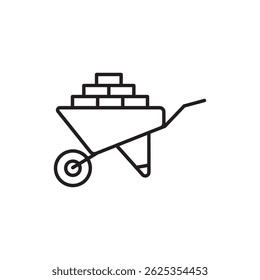 Wheelbarrow Loaded with Bricks Icon